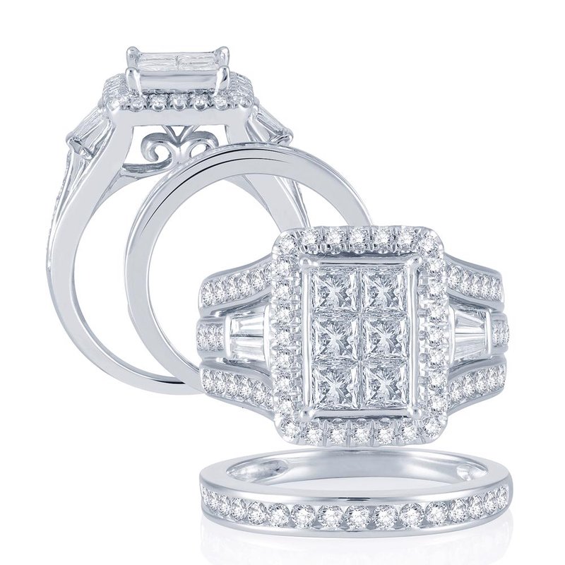 14K  2.90Ct  Diamond Bridal Set