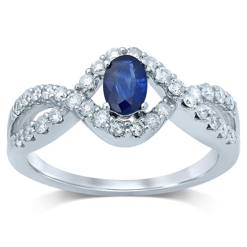 14K Diamond  Sapphire  Ring