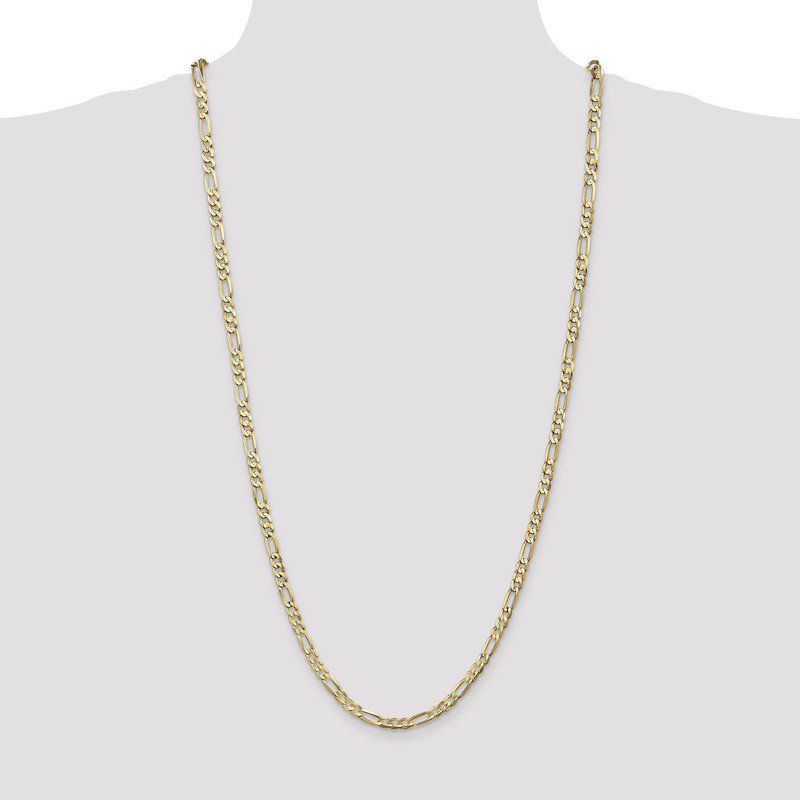 14K 26 inch 4.5mm Concave Open Figaro with Lobster Clasp Chain