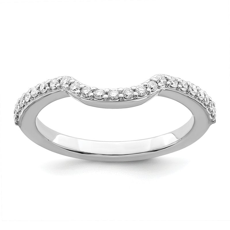14K White Gold 1/4 carat Lab Grown Diamond VS/SI  D E F  Wedding Band