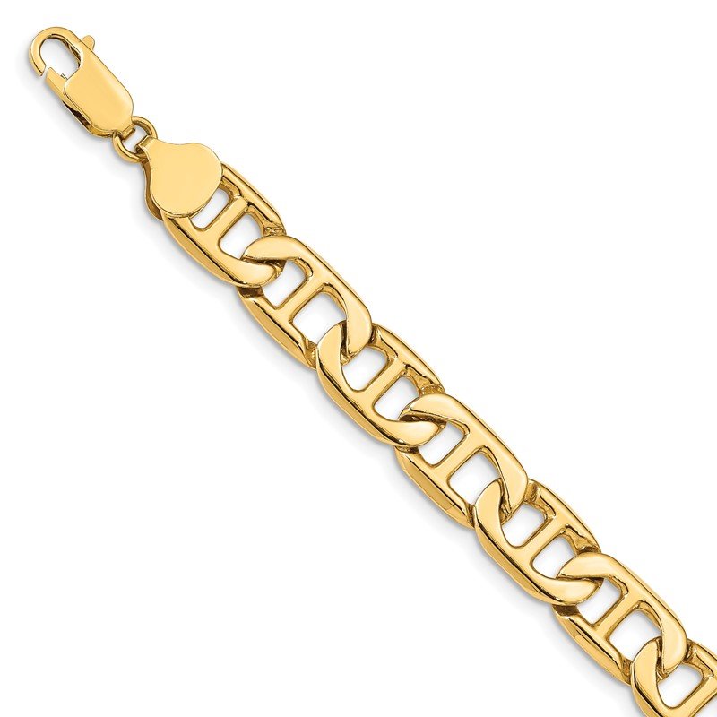 14k 8.75mm Solid Hand-Polished Anchor Link 7 inch Bracelet
