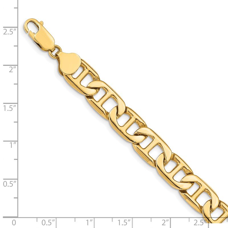 14k 8.75mm Solid Hand-Polished Anchor Link 7 inch Bracelet