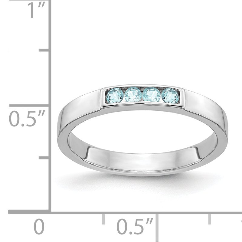 14k White Gold 4-stone Amethyst Band