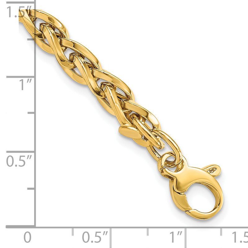 14k Polished 2.25mm Fancy Link 7.5 inch Bracelet Plus 1 inch Extender