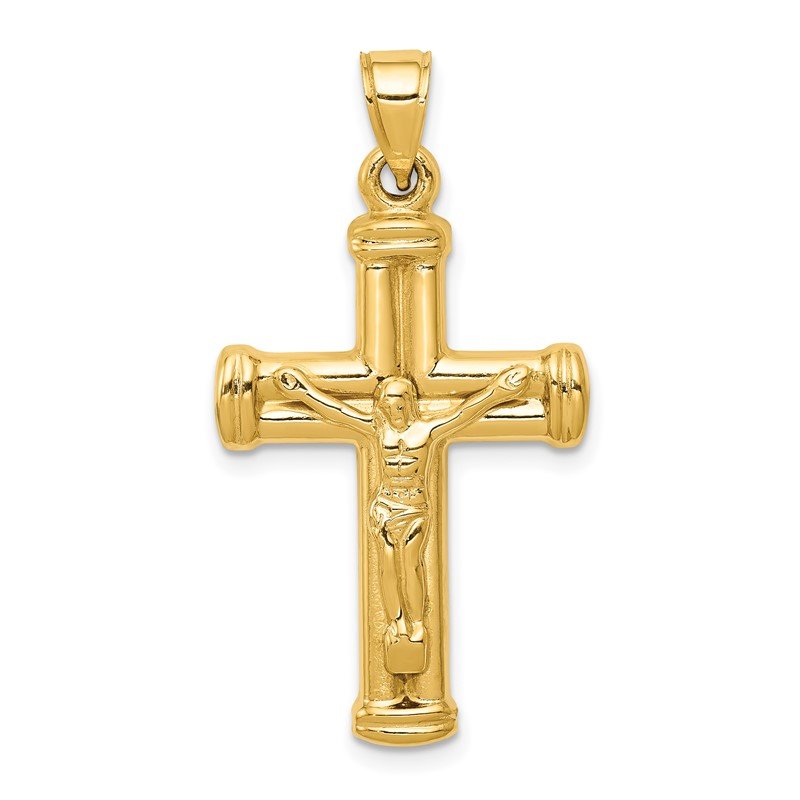 14K Hollow Crucifix Reversible to Cross Pendant