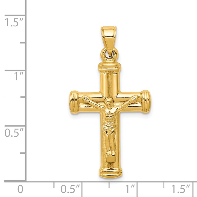 14K Hollow Crucifix Reversible to Cross Pendant
