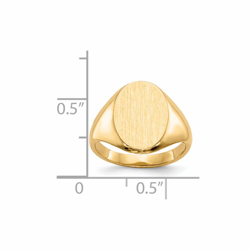 14k 9.5x12.5mm Closed Back Signet Ring