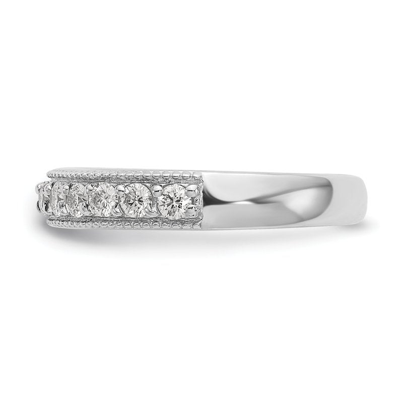 14K White Gold 1/2 carat Lab Grown Diamond VS/SI  D E F  Wedding Band