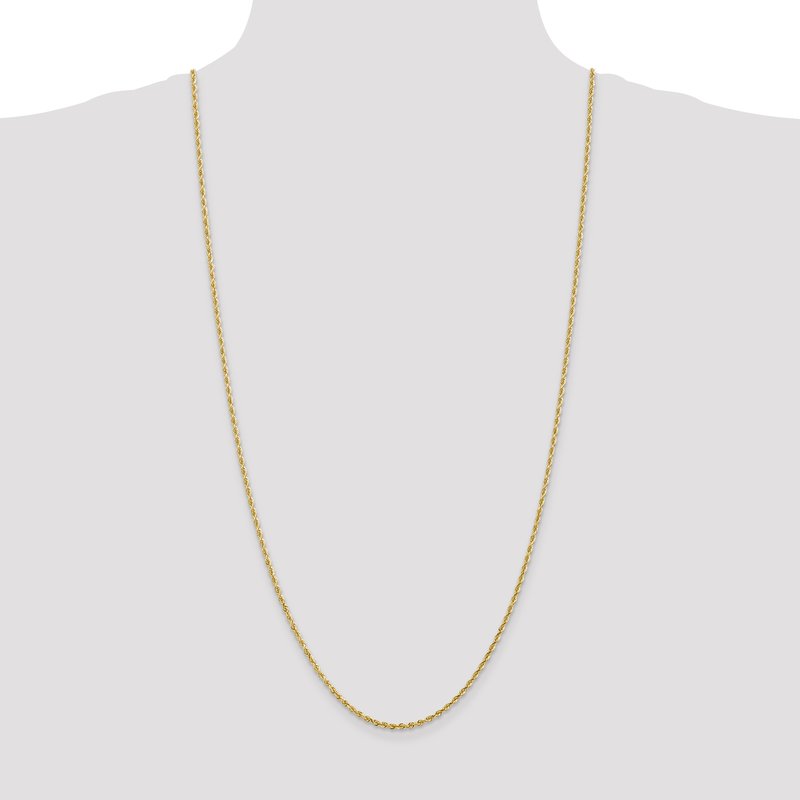 14K 10 Inch 2.25mm Diamond-cut Quadruple Rope Lobster Clasp Anklet