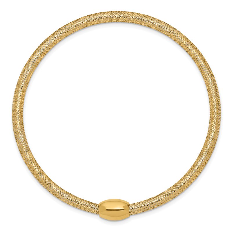 14K 3mm Woven Mesh Slip-on Stretch Bracelet