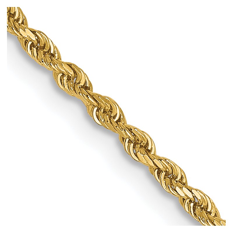 14K 1.5mm Diamond-Cut Rope Chain Anklet