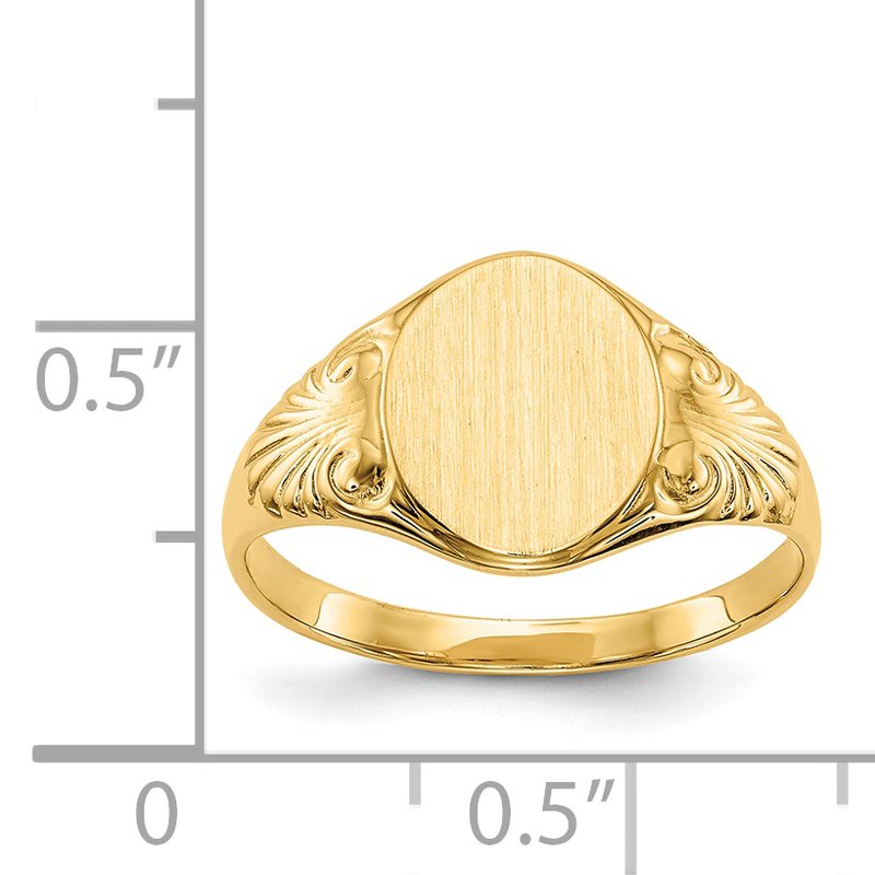 14k 7.5x10.0mm Closed Back Signet Ring