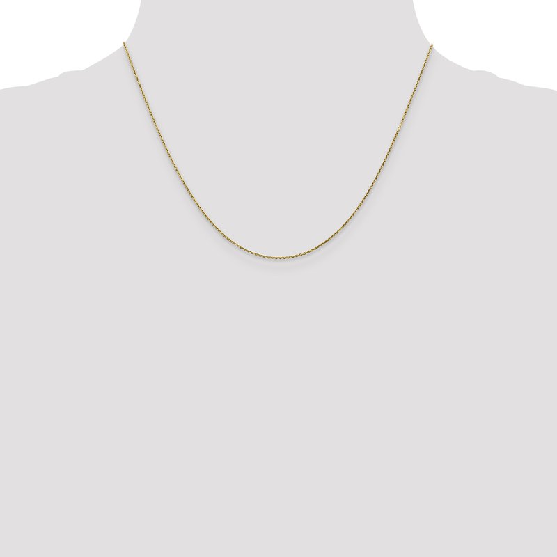 14K 26 inch .9mm Diamond-cut Round Open Link Cable with Lobster Clasp Chain