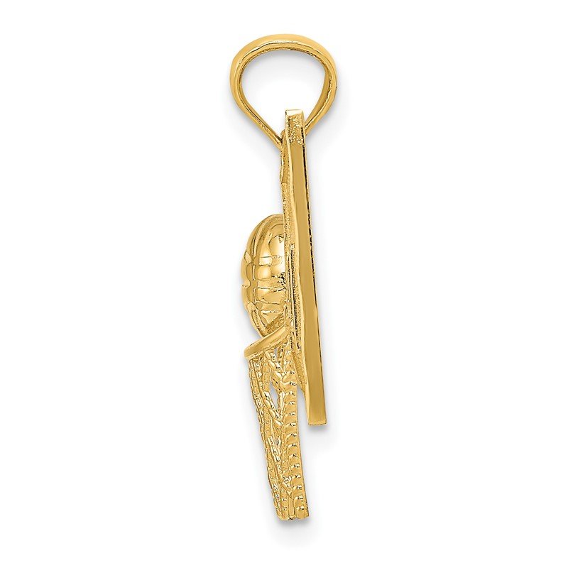 14k Basketball in Hoops with Backboard Pendant