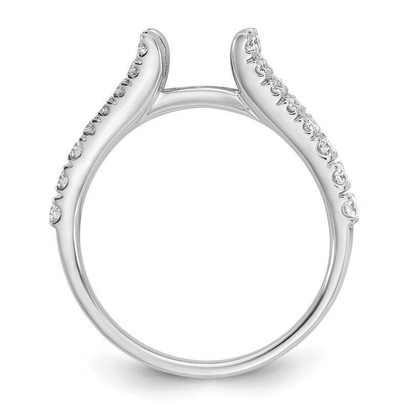 14K White Gold 1/2 carat Lab Grown Diamond VS+ F+ Semi-Mount Peg Set Engagement Ring