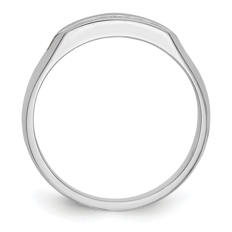 14K White Gold Men's 1/3 carat Lab Grown Diamond VS+ F+ Complete Channel Five Stone Band