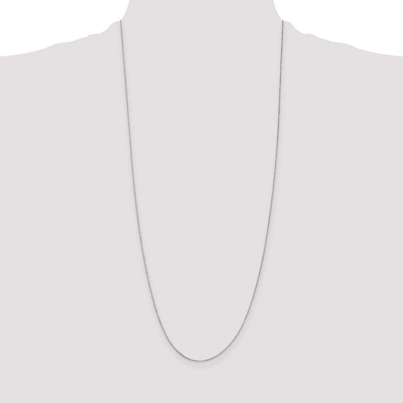 14K White Gold 14 inch .5mm Box with Spring Ring Clasp Chain