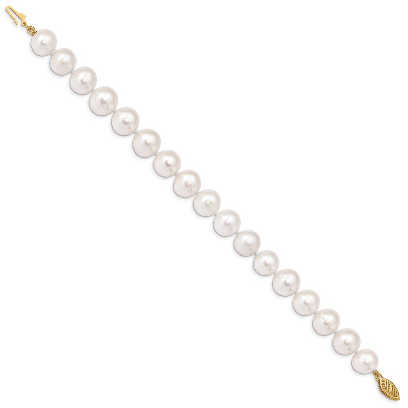 14k 10-11mm White Near-Round Freshwater Cultured Pearl 16 inch Necklace