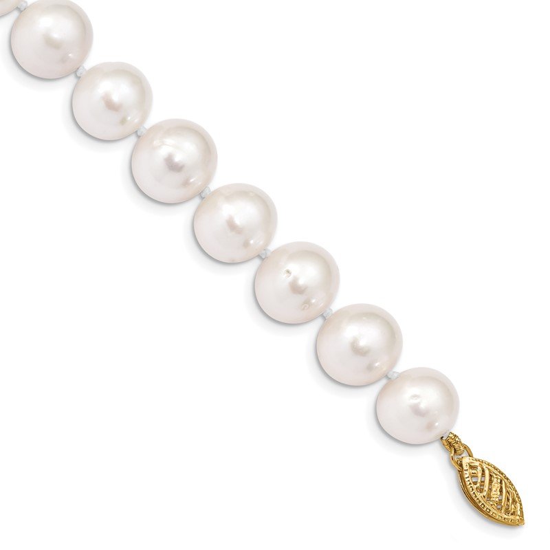 14k 10-11mm White Near-Round Freshwater Cultured Pearl 16 inch Necklace