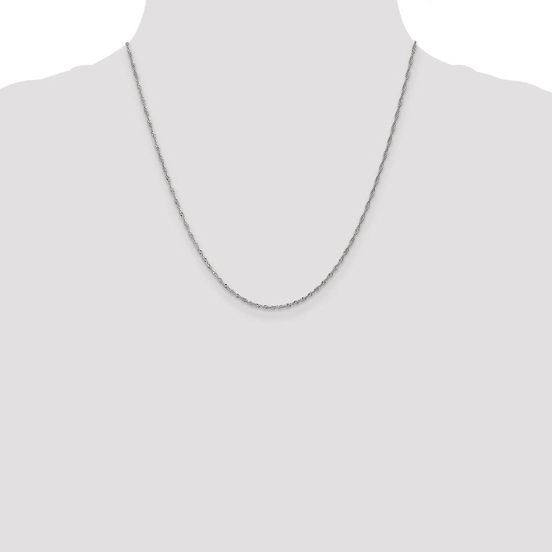 14K White Gold 1.3mm Singapore Chain