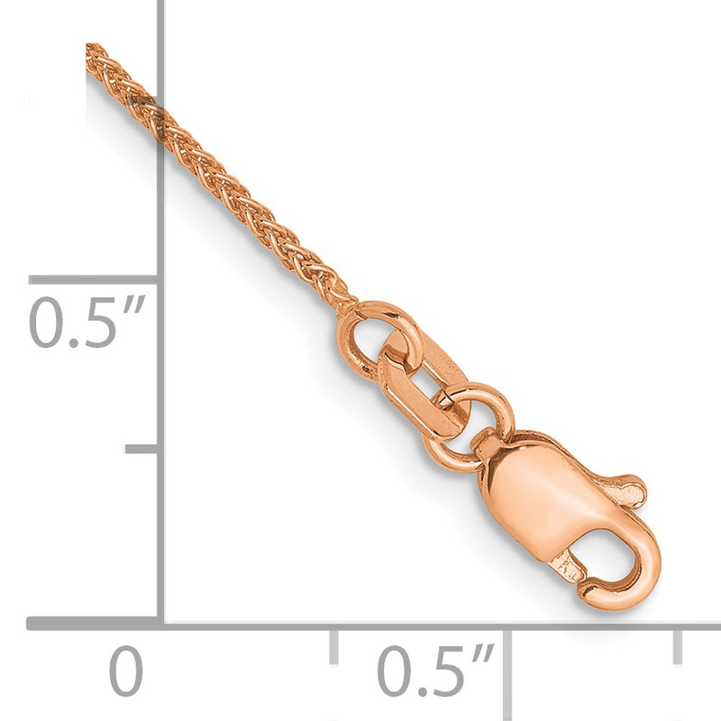 14K Rose Gold 1.0mm Spiga Chain