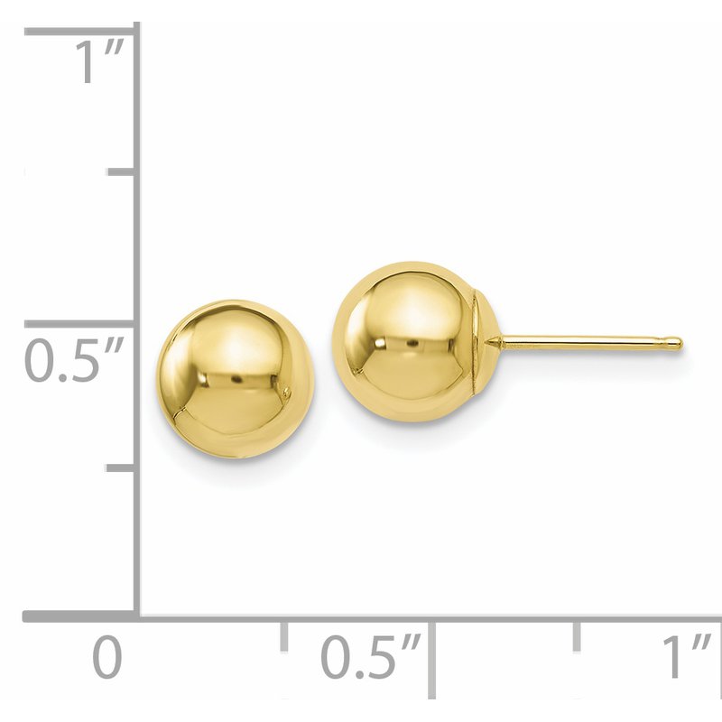 10k Polished Ball Post Earrings