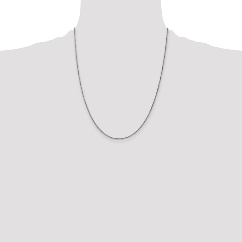 14K White Gold 10 inch 1.25mm Spiga with Lobster Clasp Anklet