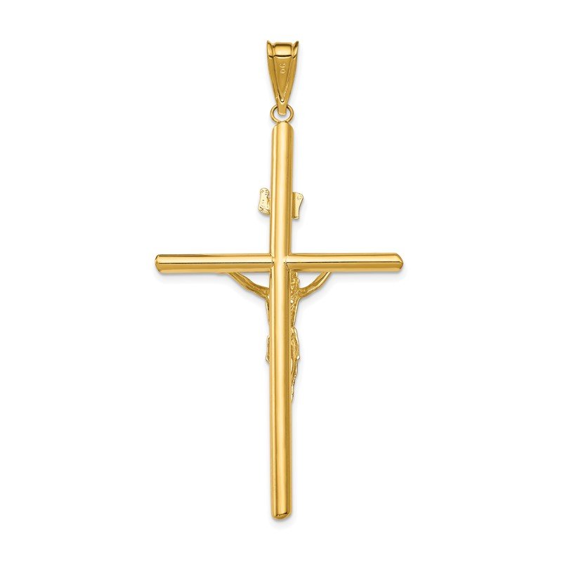 14k Two-Tone Polished INRI Crucifix Pendant