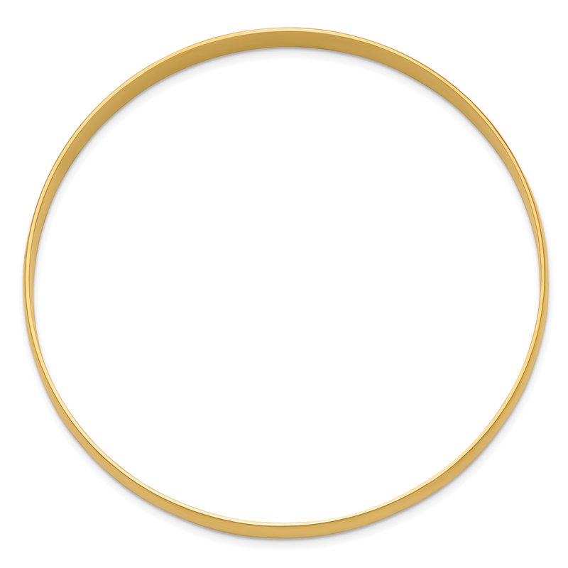 14k 6mm Solid Polished Half-Round Slip-On Round Bangle Bracelet