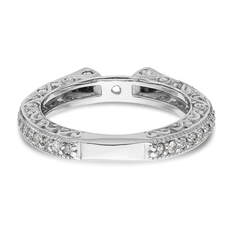14K White Gold 1/2 carat Lab Grown Diamond VS/SI  D E F  Semi Mount Peg Set Ring