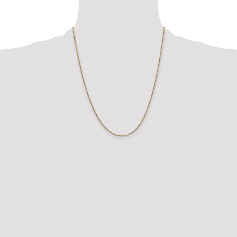 14K 10 inch 1.4mm Round Open Link Cable with Lobster Clasp Anklet