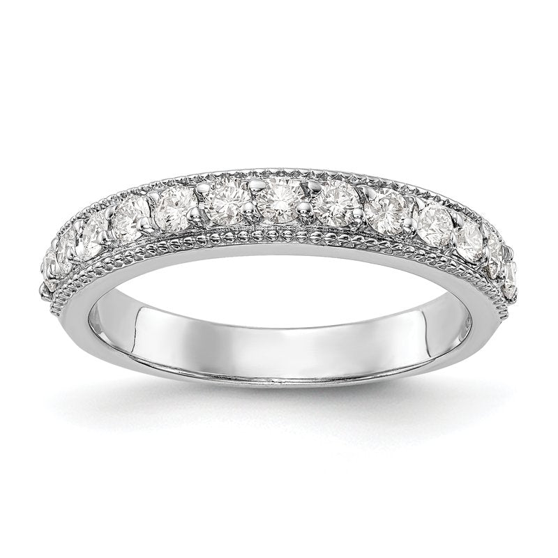 14K White Gold 1/2 carat Lab Grown Diamond VS/SI  D E F  Wedding Band