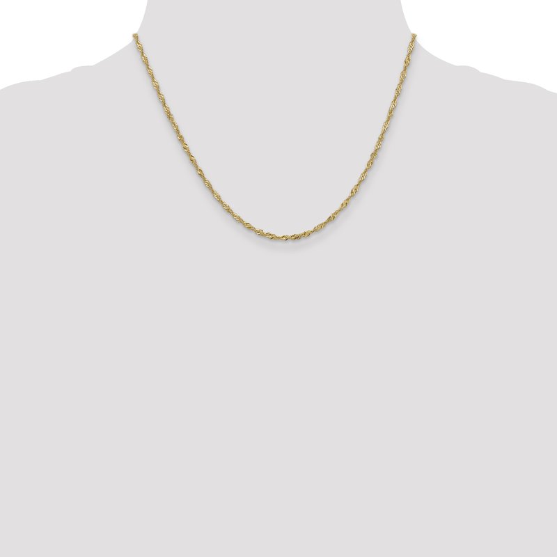 14K 1.9mm Singapore Chain Anklet
