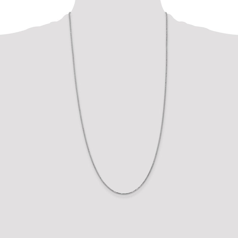 14K White Gold 14 inch 1.4mm Box with Lobster Clasp Chain