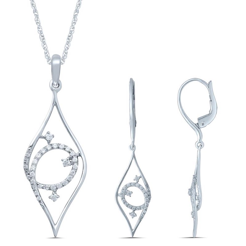 14K 0.31Ct Diamond Earring Pendant Set