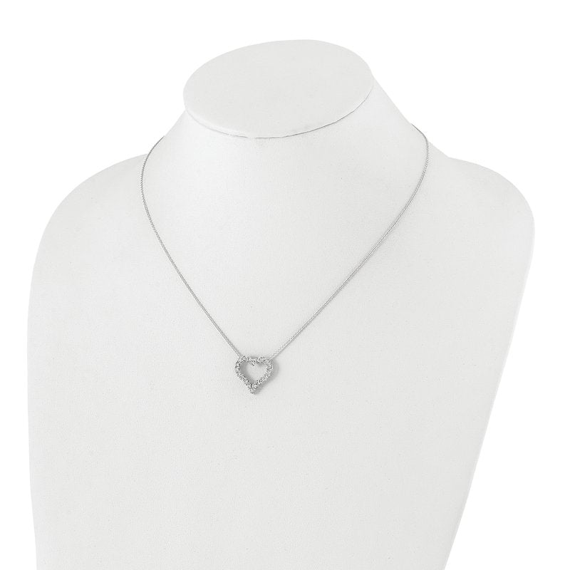 14k White Gold 1 carat Diamond Heart 18 inch Necklace