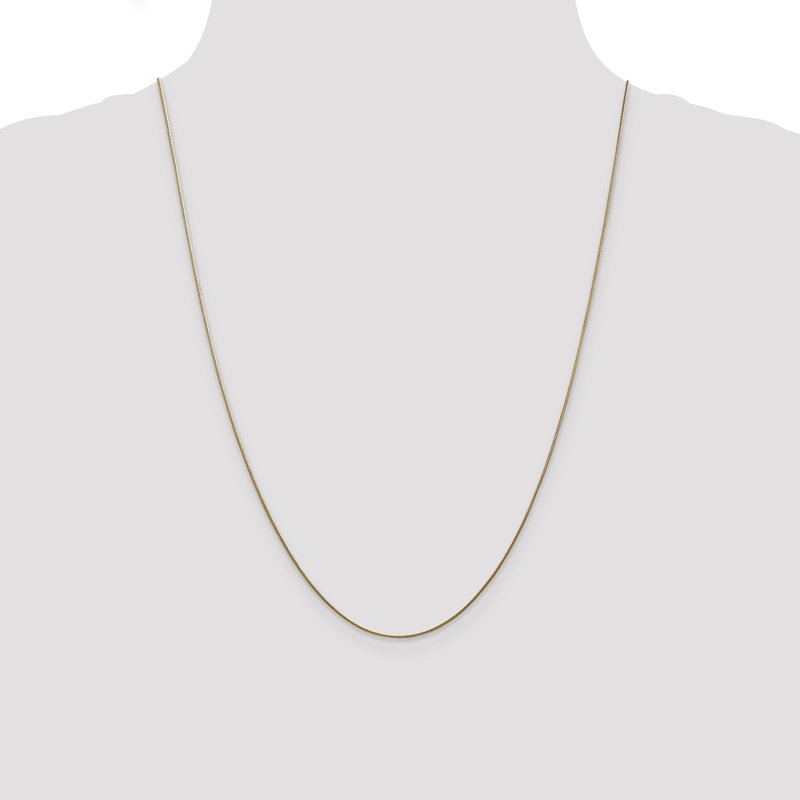 14K 10 inch .8mm Round Snake with Lobster Clasp Anklet