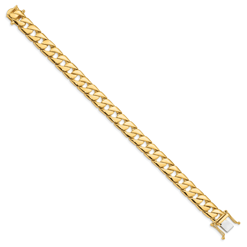 14K 20 inch 10.2mm Hand Polished Fancy Link with Box Catch Chain