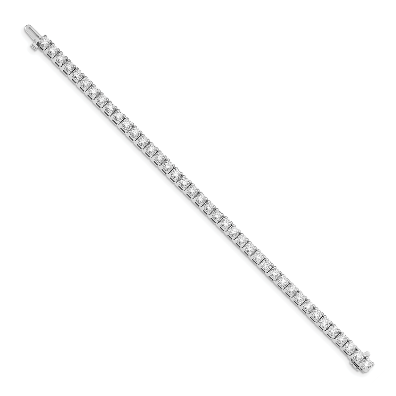 14k White Gold Complete 10.8 carat Round AAA Diamond 4-prong 7 inch Tennis Bracelet