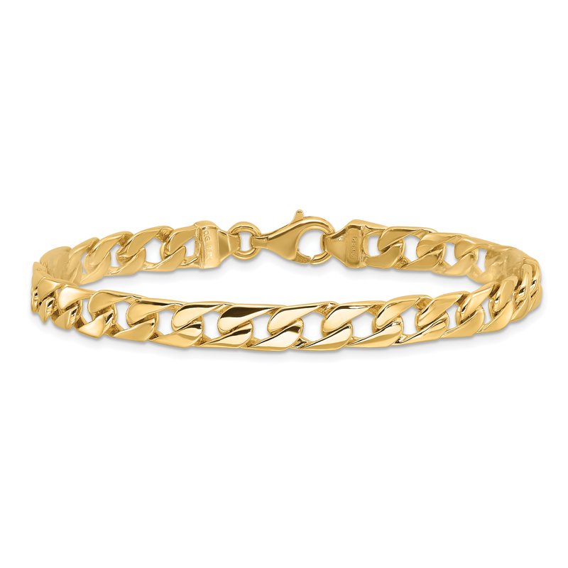 14K 18 inch 6.5mm Hand Polished Fancy Link with Lobster Clasp Chain