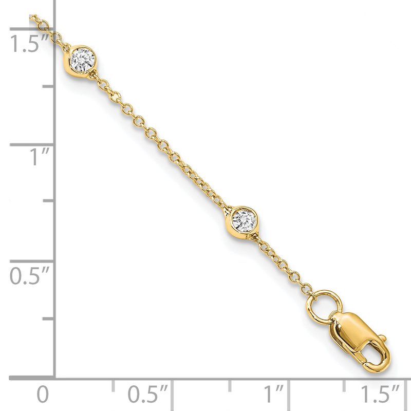 14K Rose Gold 3/8 carat Lab Grown Diamond VS+ F+ Complete 7 Station 7 in Bracelet