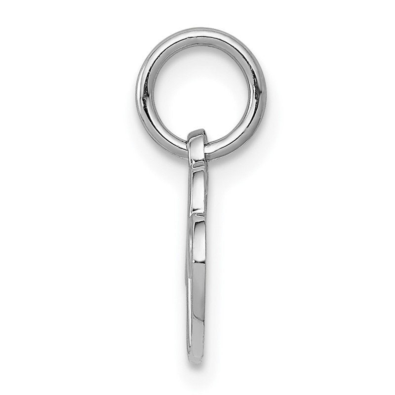 14k White Gold Satin And Diamond-cut Double Heart Charm