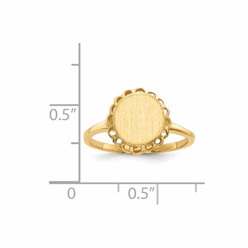 14k 8.5x9.0mm Open Back Signet Ring