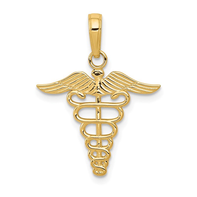 14k Caduceus Charm
