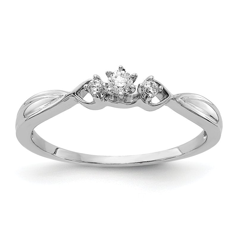 14k White Gold 3-stone Diamond Ring
