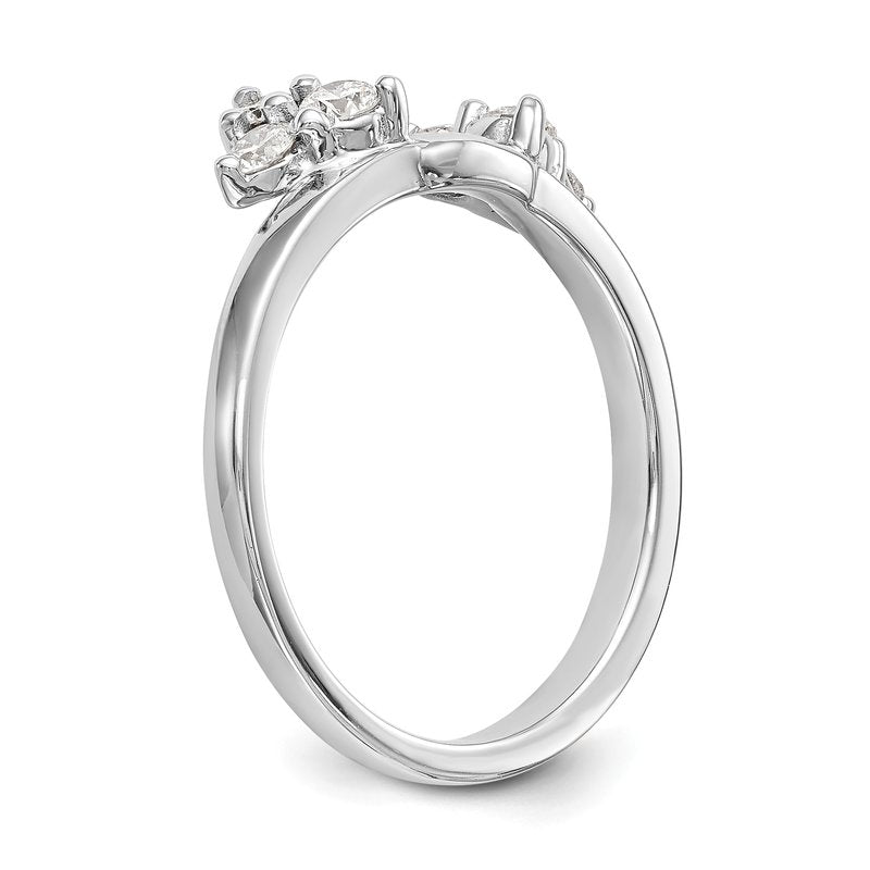 14K White Gold 3/8 carat Lab Grown Diamond VS+ F+ Complete Ring Wrap