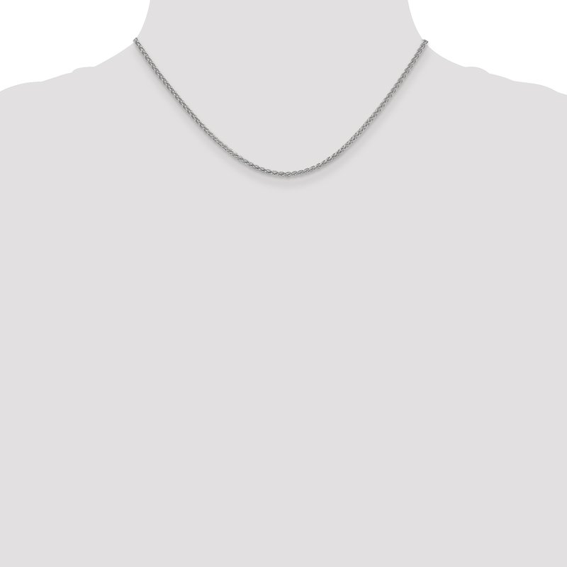 14K White Gold 2.1mm Spiga Chain