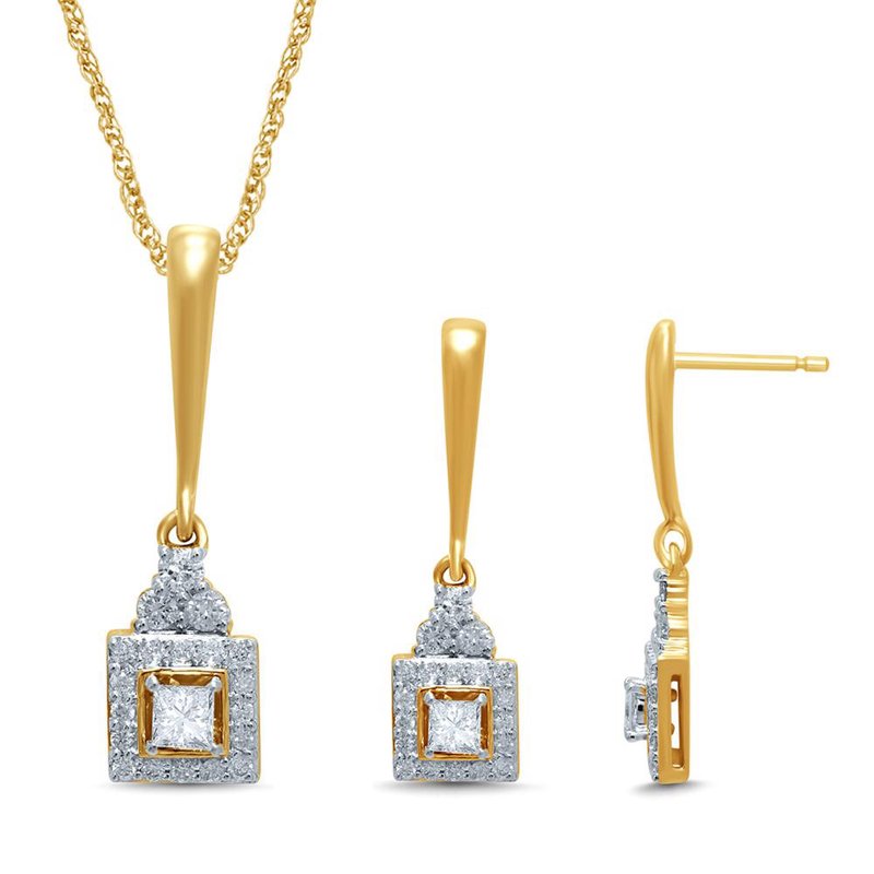 14K 0.87Ct Diamond Eerring Pendant S