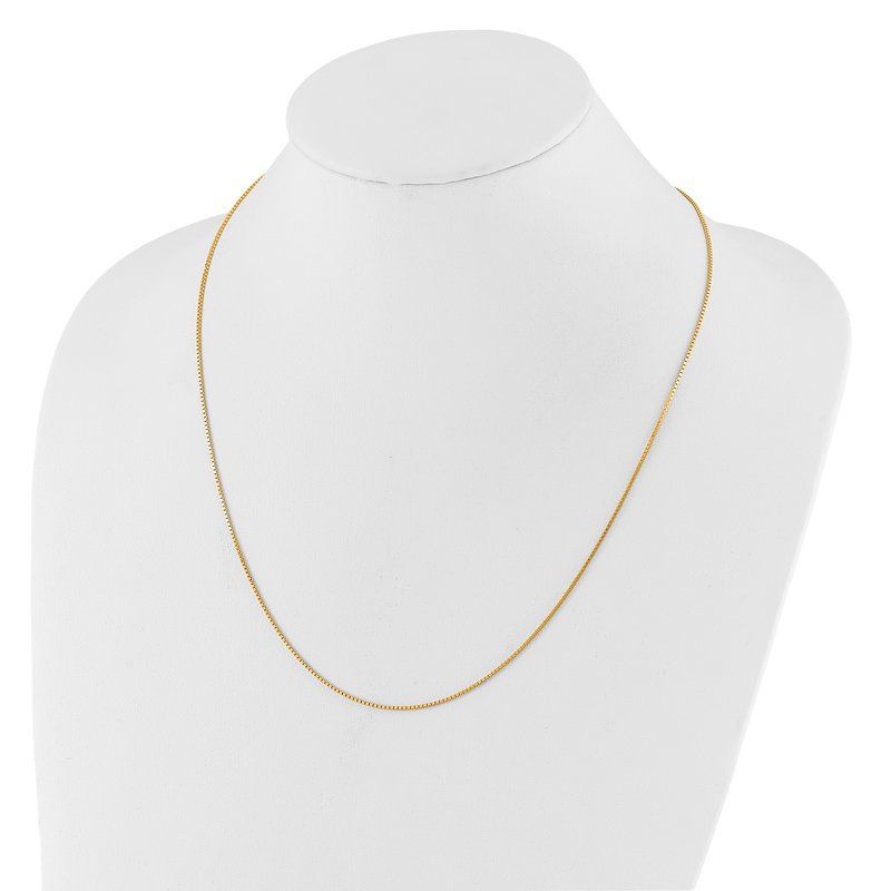 14K Polished Adjustable Box Chain Anklet