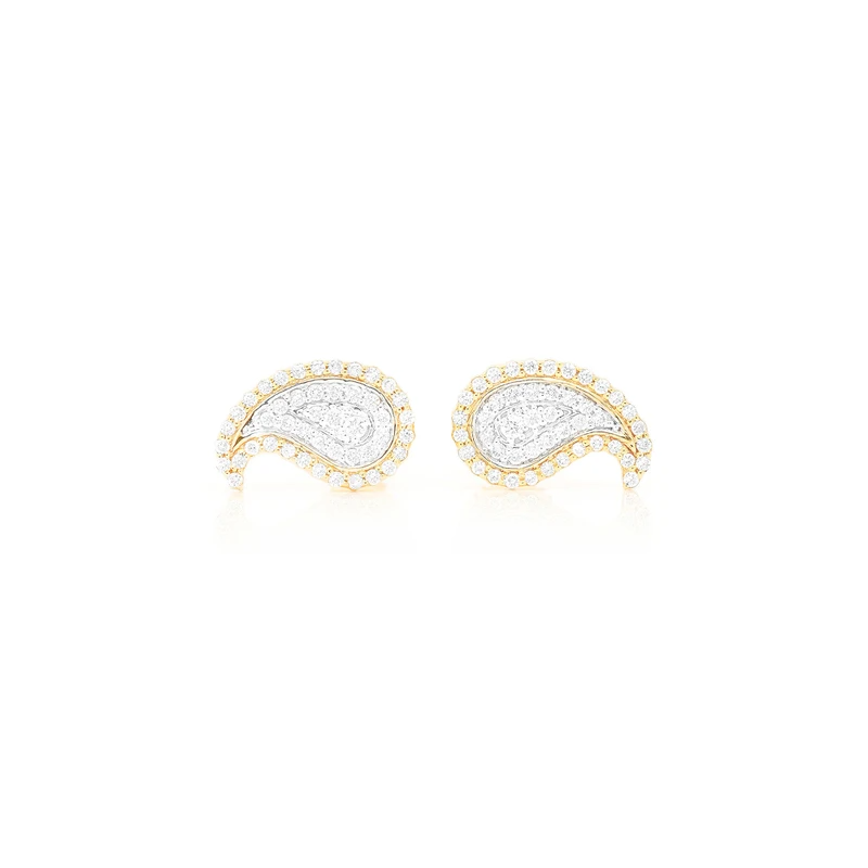 Paisley Stud Earrings 14K